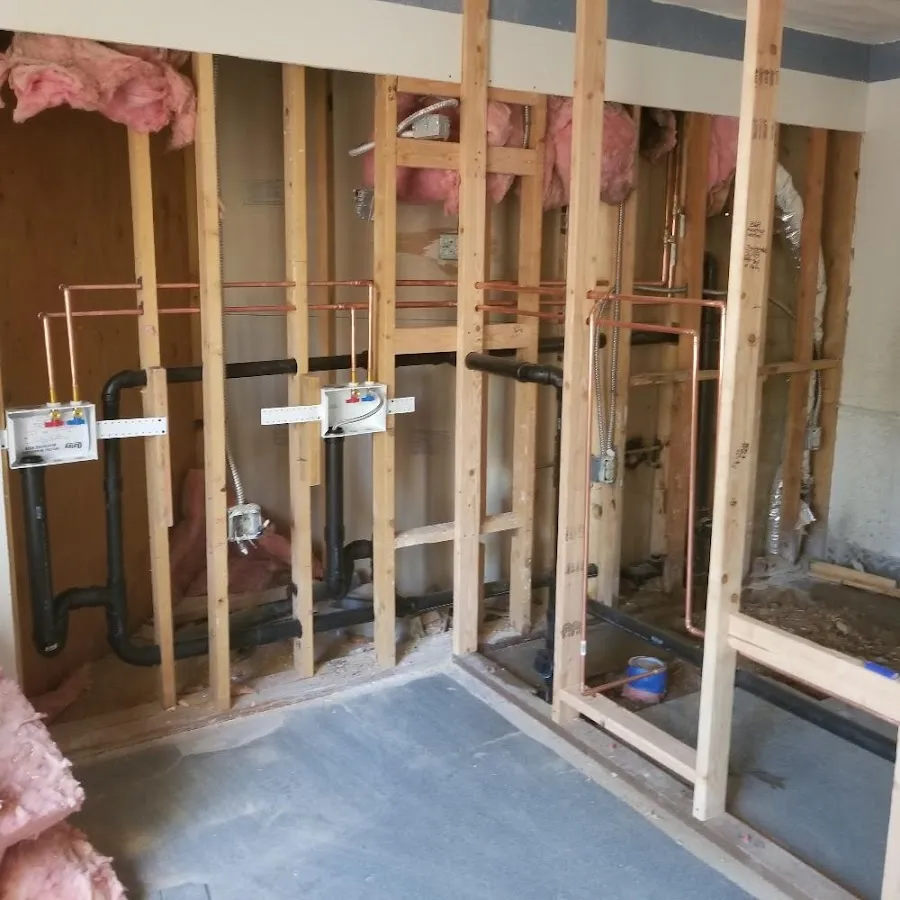 Copper pipe rough-in and plumbing installation in Ashtabula